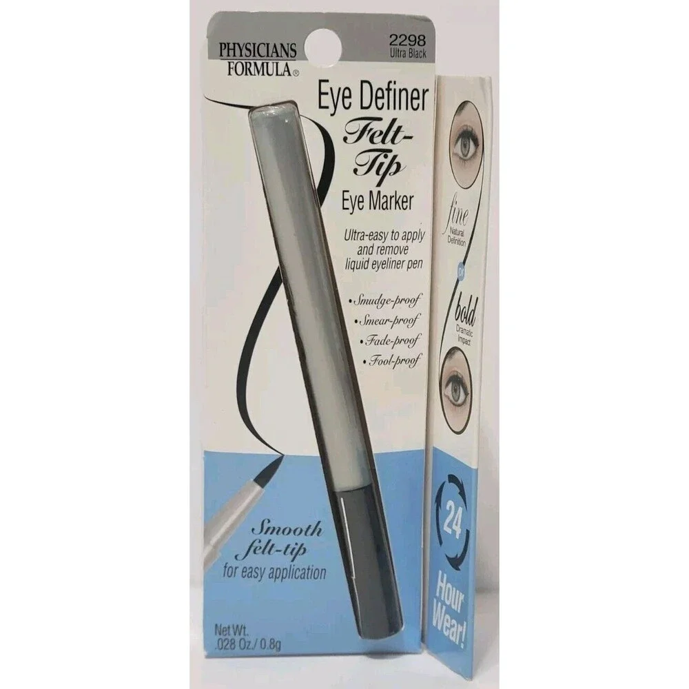 Physicians Formula Eye Definer Smooth Felt Tip Marker 2298 Ultra Black New